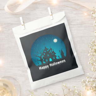 Happy Halloween Blue and Black Spuk House Geschenktütchen