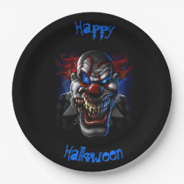 Happy Halloween Blue Eyes Evil Clown Pappteller
