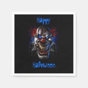 Happy Halloween Blue Eyes Evil Clown Serviette