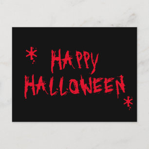 Happy Halloween blutig rot und schwarz spooky beän Postkarte
