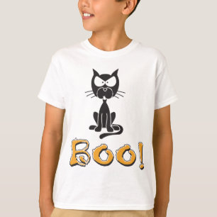 Happy Halloween Boo Black Cat T-Shirt