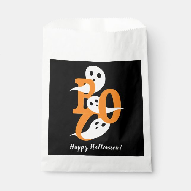 Happy Halloween Boo Ghosts Black Geschenktütchen (Vorderseite)