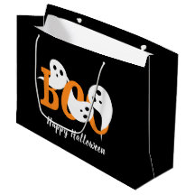 Happy Halloween Boo Ghosts Black