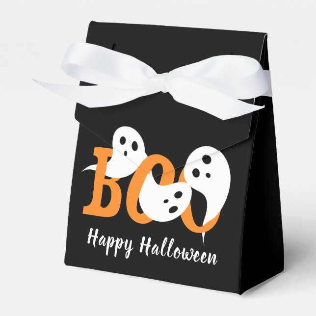 Happy Halloween Boo Ghosts Black Gvor Box Geschenkschachtel (Vorderseite)
