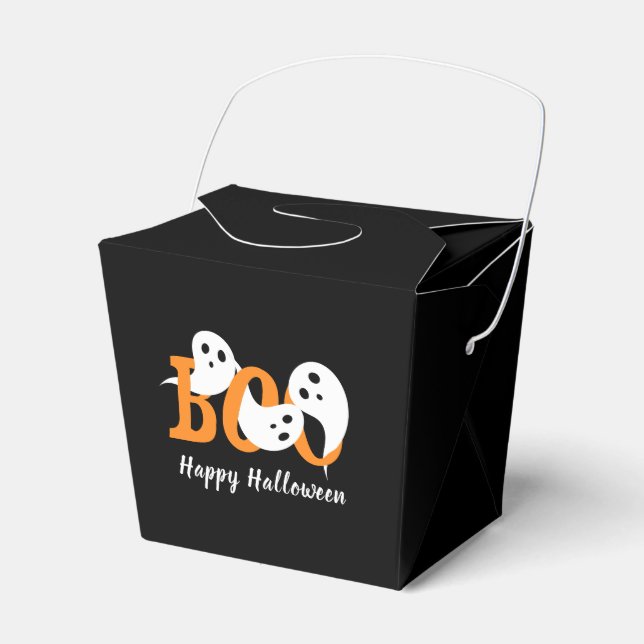 Happy Halloween Boo Ghosts Black Gvor Box Geschenkschachtel (Vorderseite)