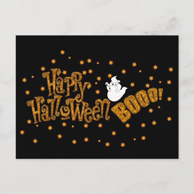Happy Halloween Boo Postkarte (Vorderseite)