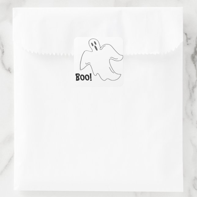 Happy Halloween Boo Spooky Ghost Spuk House Quadratischer Aufkleber (Tasche)