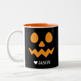Happy Halloween boo spooky Kürbis Gesicht Zweifarbige Tasse