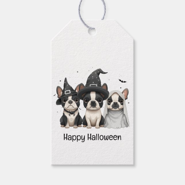Happy Halloween Boston Terrier Dogs Geschenkanhänger (Vorderseite)