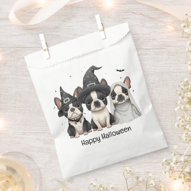 Happy Halloween Boston Terrier Dogs Geschenktütchen (Ausgeschnitten)