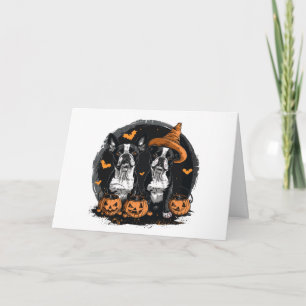 Happy Halloween Boston Terrier Dogs Karte
