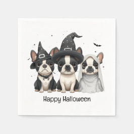 Happy Halloween Boston Terrier Dogs Serviette