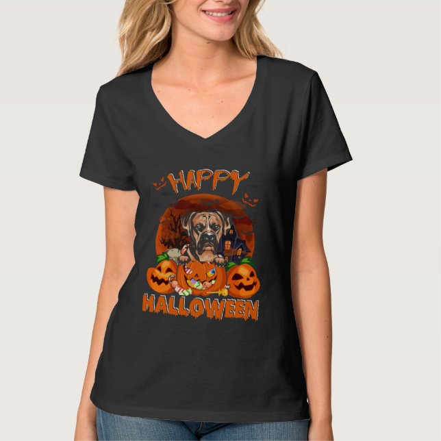 Happy Halloween  Boxer Pumpkin Dog  Halloween T-Shirt (Vorderseite)