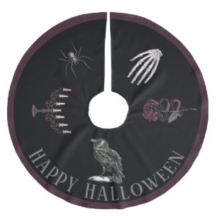 Happy Halloween Brushed Polyester Tree Skirt Weihnachtsbaumdecke