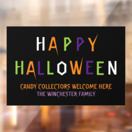 Happy Halloween bunte, lustige, lustige Gewohnheit Fensteraufkleber