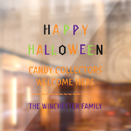 Happy Halloween bunte lustige, seltsame, benutzerd Fensteraufkleber