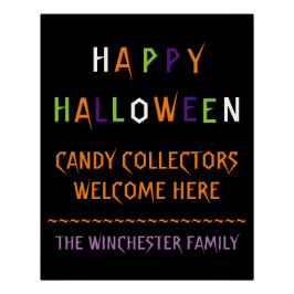 Happy Halloween bunte, sprichwörtliche Typografie Poster