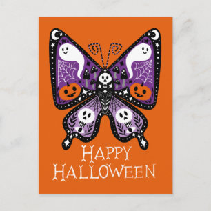 Happy Halloween Butterfly Postkarte