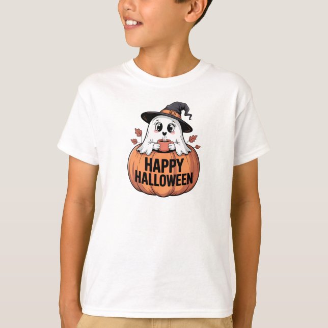 Happy Halloween Caffeine Ghost T-Shirt (Vorderseite)