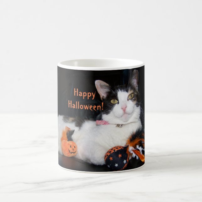 Happy Halloween Calico Cat Kaffeetasse (Mittel)