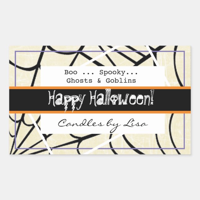 Happy Halloween Candle Maaking Labels Rechteckiger Aufkleber (Vorderseite)