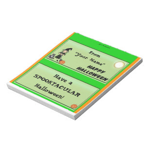 Happy Halloween Candy Bar Wrapper Gastgeschenk Notizblock