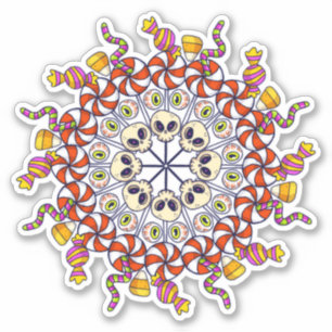 Happy Halloween Candy Collage Aufkleber