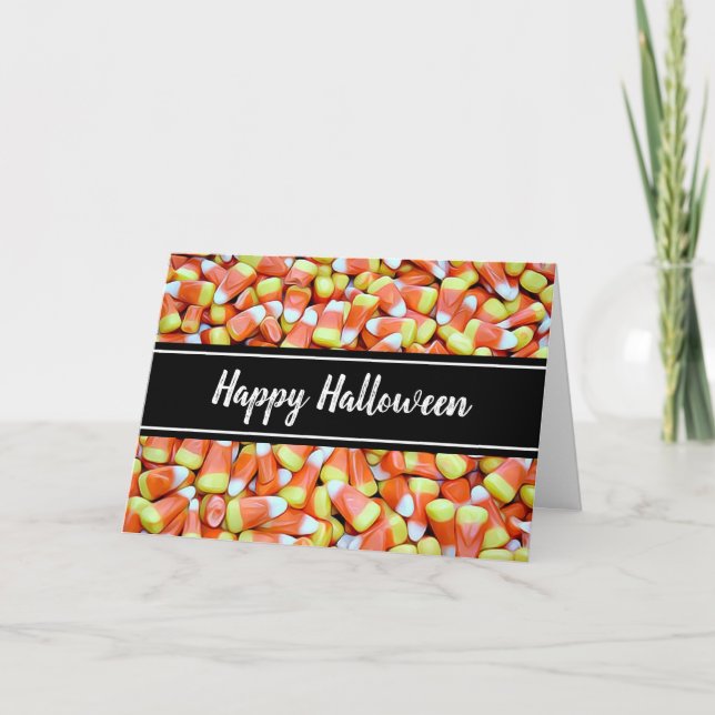 Happy Halloween Candy Corn Card Karte (Vorderseite)