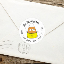 Happy Halloween Candy Corn Cute Whimsical Runder Aufkleber