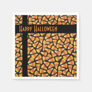 Happy Halloween Candy Corn Serviette