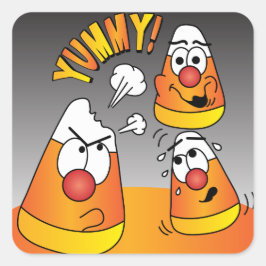 Happy Halloween Candy Corn Typ Quadratischer Aufkleber
