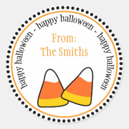 Happy Halloween Candy Mais Dot Circle Labels Runder Aufkleber