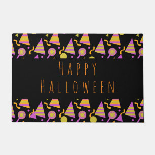 Happy Halloween Candy Neon Pattern Doormat Fußmatte
