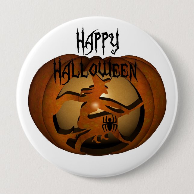 Happy Halloween Carved Pumpkin Button (Vorderseite)