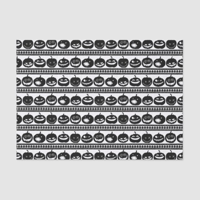 Happy Halloween Carved Pumpkin Kürbislaterne Seidenpapier (Vorderseite)