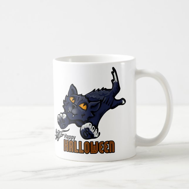 Happy Halloween Cat and Mouse Kaffeetasse (Rechts)