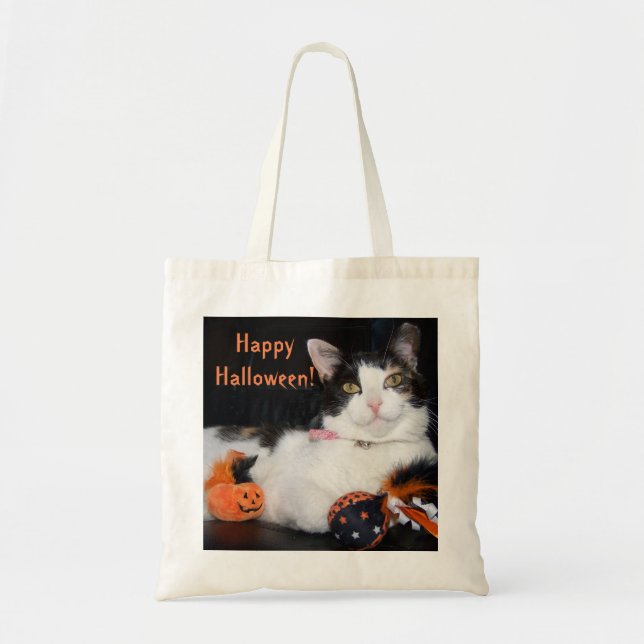 Happy Halloween Cat Calico Kitty Tragetasche (Vorne)