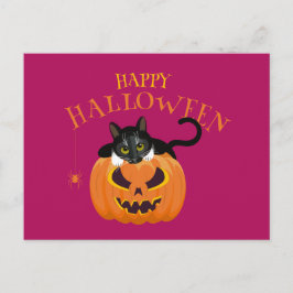 Happy Halloween Cat fun Postcard Postkarte