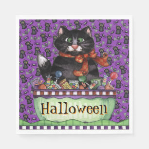Happy Halloween Cat Napkins Serviette