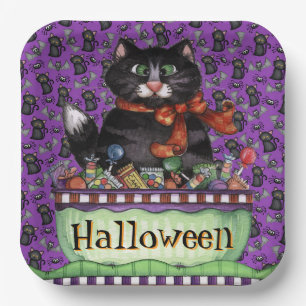 Happy Halloween Cat Pappteller