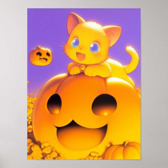 Happy Halloween Cat Poster (Vorne)