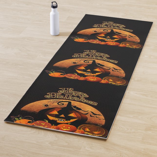 Happy Halloween Cat Pumpkin Yogamatte (Beispiel)