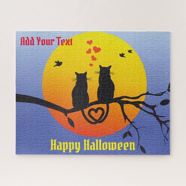 Happy Halloween Cat Puzzle (Horizontal)