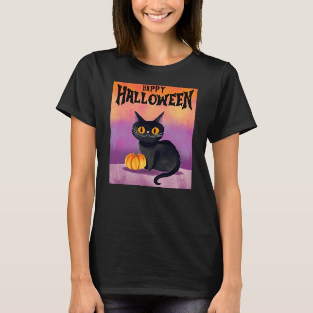 Happy Halloween Cat Shirt (Vorderseite)