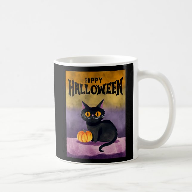 Happy Halloween Cat Shirt Kaffeetasse (Rechts)