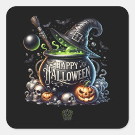 Happy Halloween Cauldron Stickers