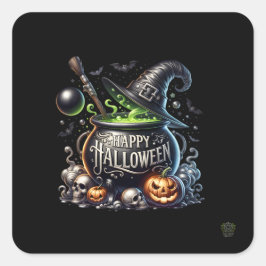 Happy Halloween Cauldron Stickers
