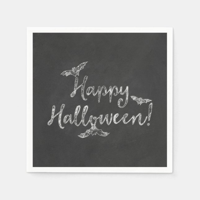 Happy Halloween Chalkboard Chalk Holiday Party Serviette (Vorderseite)