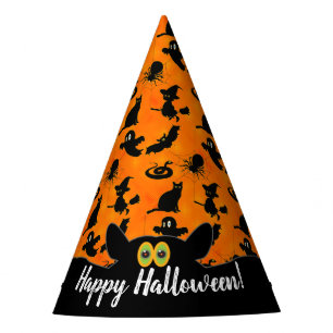 Happy Halloween Characters Silhouette Party Partyhütchen