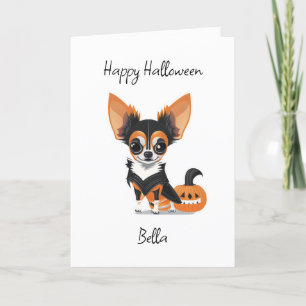 Happy Halloween Chihuahua und Coloring Page Karte